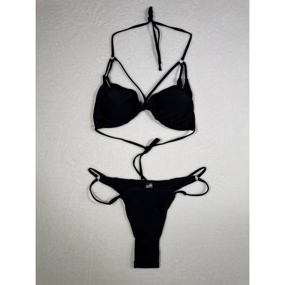 NWOT Black String Bikini with Triangle Top Size XL